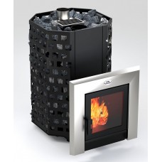 Дров'яна піч для лазні Новаслав до 26м3, Гейзер ПКС-02С3 (виносна топка зі склом, каміння до 220 кг)