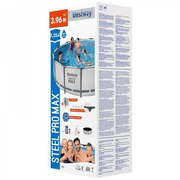 Каркасний басейн Bestway 5618W (396х122 см) з картриджним фільтром, сходами та захисним тентом