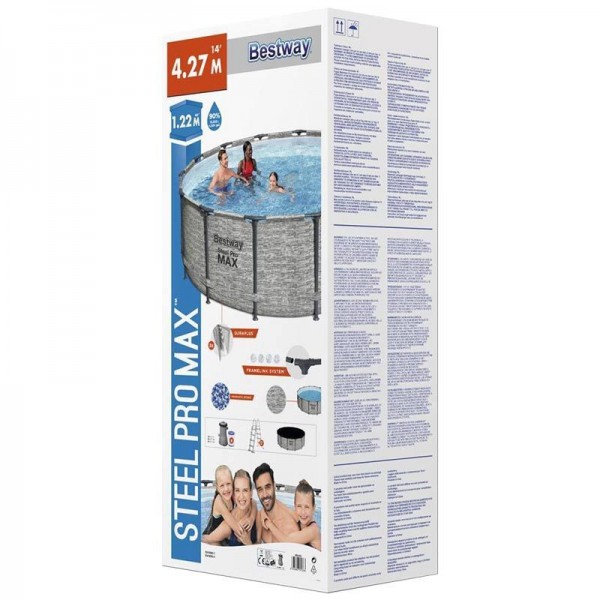 Каркасний басейн Bestway 5619D (427х122 см) з картриджним фільтром, сходами та захисним тентом
