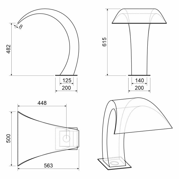 Водоспад для басейну Aquaviva Вікторія AISI 316 (615х500 мм)